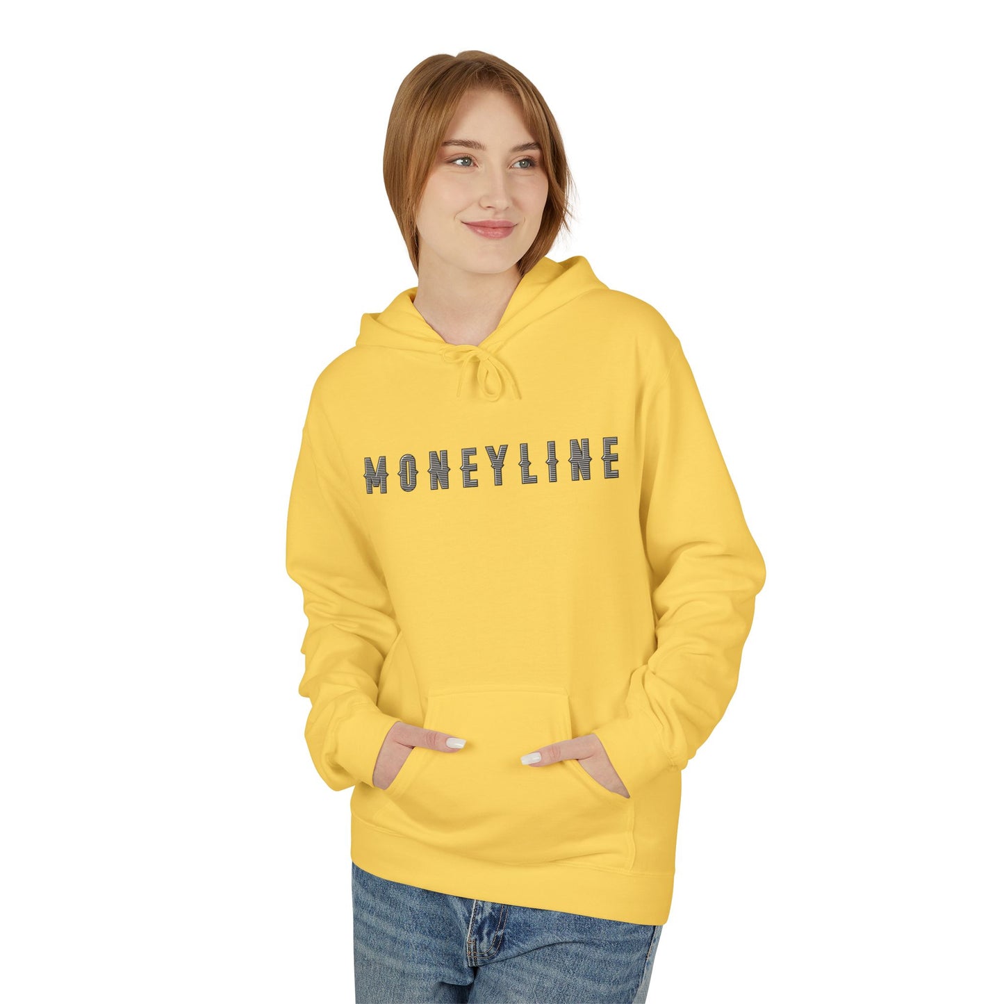 Moneyline Unisex Fleece Hoodie, Cozy Hoodie for Sports Fans, Casual Wear, Unique Gift for Gamers, Fashionable Streetwear