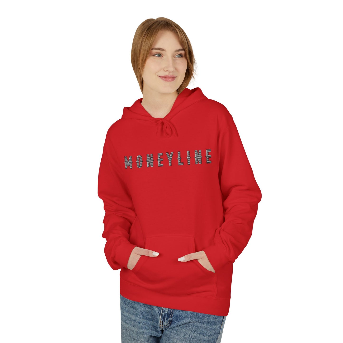 Moneyline Unisex Fleece Hoodie, Cozy Hoodie for Sports Fans, Casual Wear, Unique Gift for Gamers, Fashionable Streetwear
